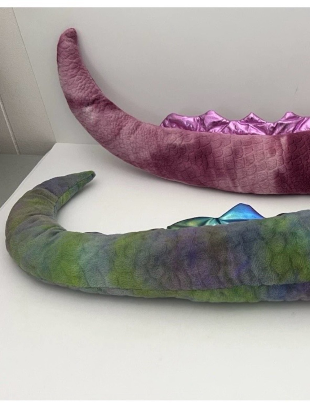 Dan Dee Collectors Plush Pink & Green Wearable Dragon Dinosaur Tail Set of 2